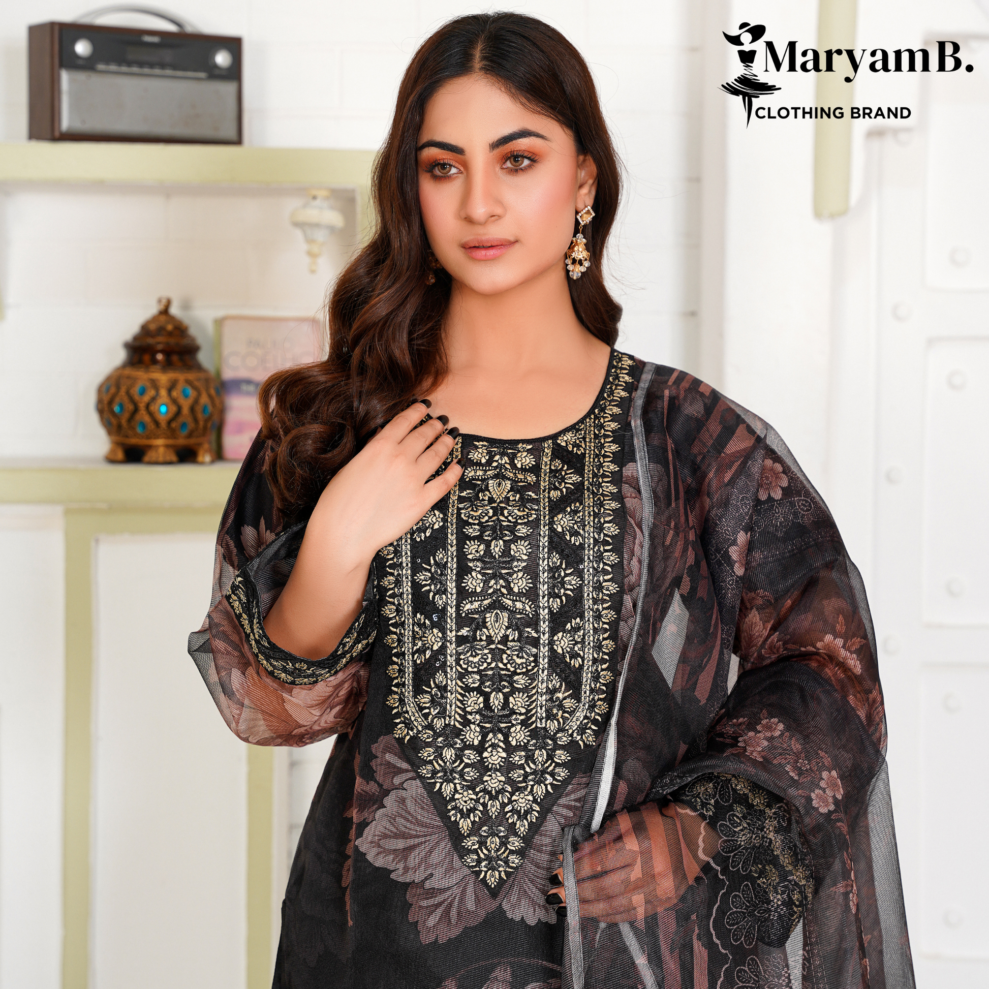 3 PCS EMBROIDY STITCH SUIT