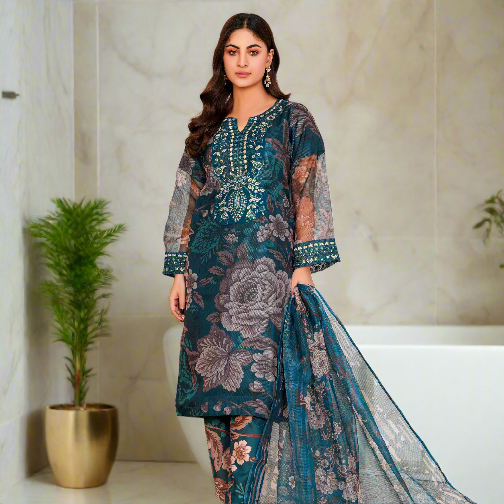 3 PCS EMBROIDY STITCH SUIT