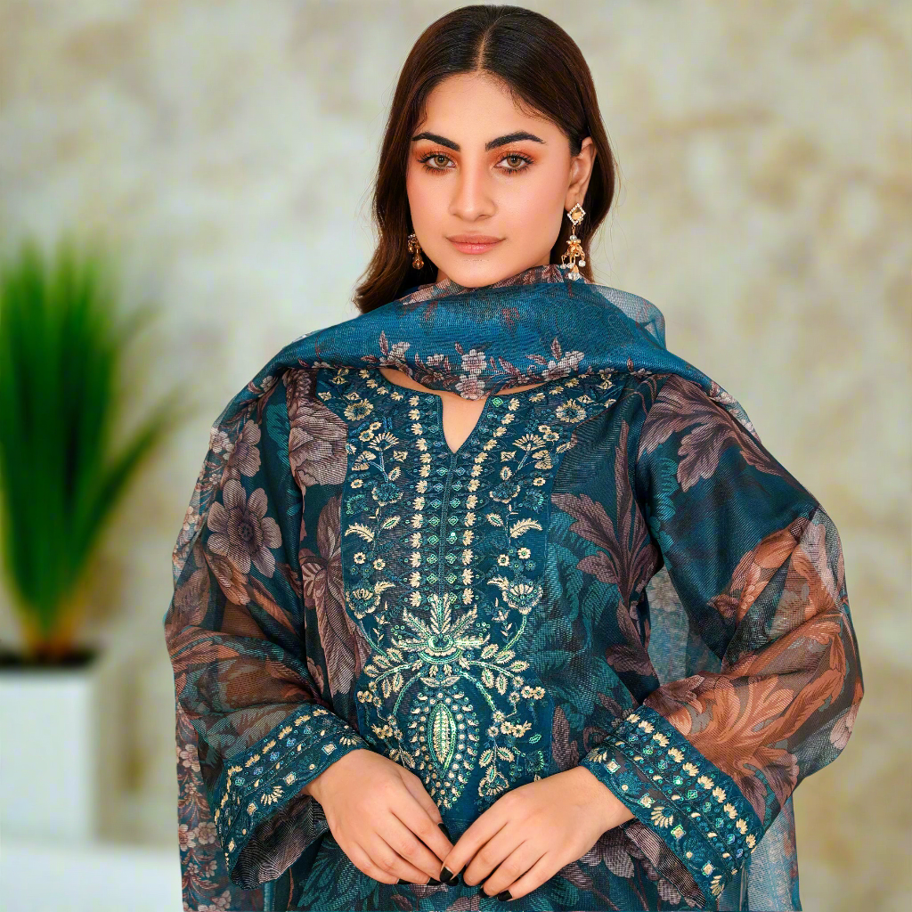 3 PCS EMBROIDY STITCH SUIT