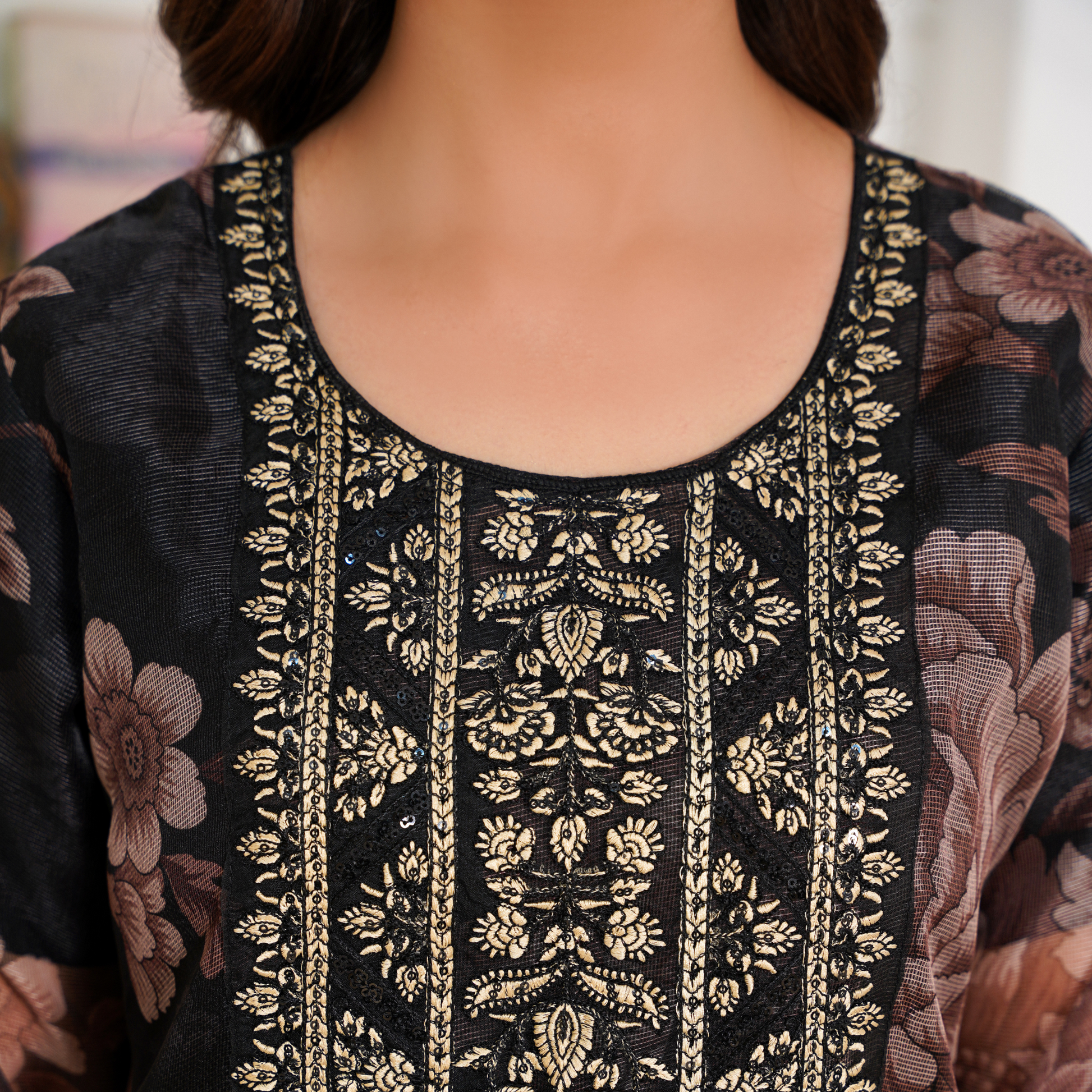 3 PCS EMBROIDY STITCH SUIT