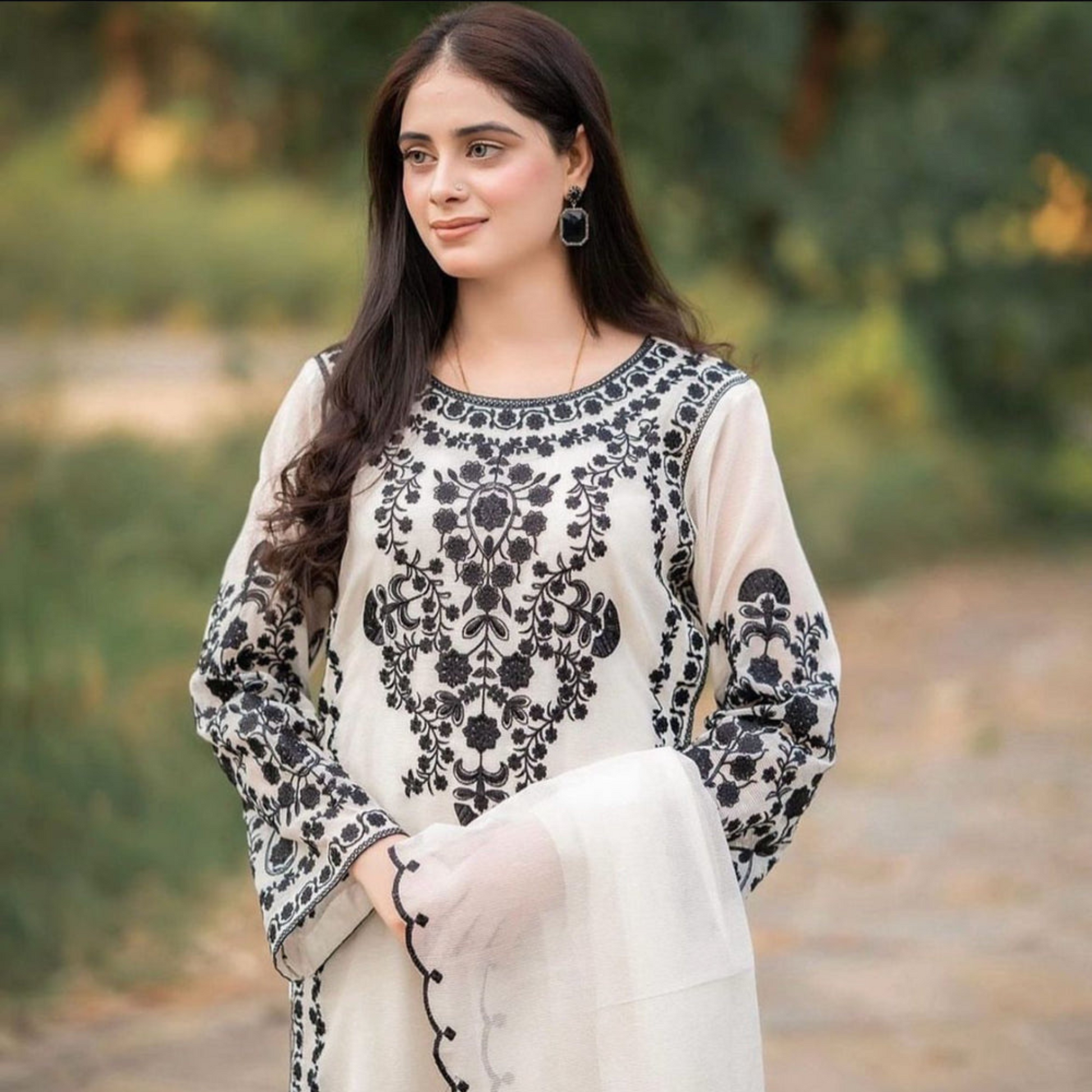 3 PCS JASMIN EMBROIDY STITCH SUIT